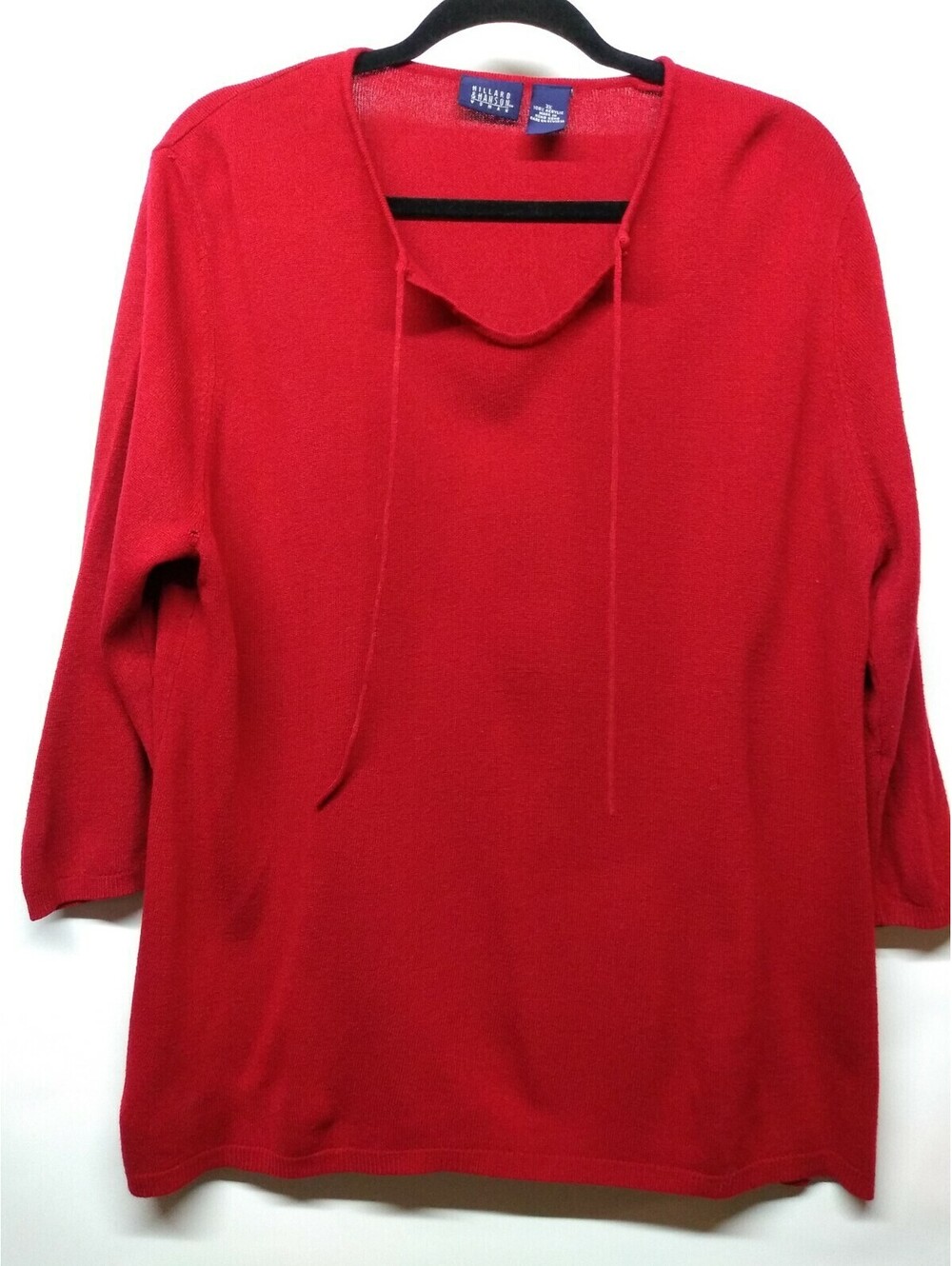 Hillard & Handson Woman 3x 3/4 Sleeve Red Sweater Shirt 111